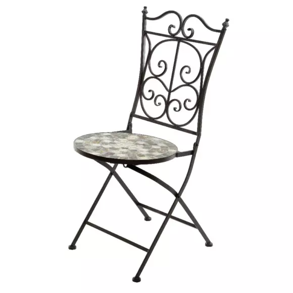 Silla bistro Siena marrón/gris mosaico 3