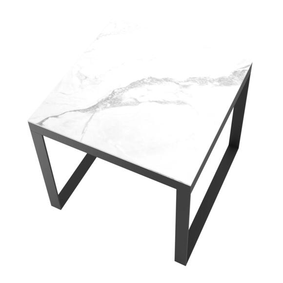 Tuintafel 4 zitplaatsen Aluminium/Keramiek Kore (90 x 90 cm) -  Antraciet grijs/Wit 3
