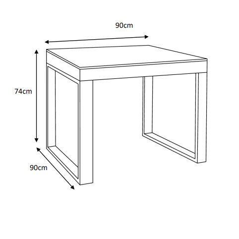 Table de jardin 4 places Aluminium/Céramique Kore (90 x 90 cm) -  Gris anthracite/Blanc 7