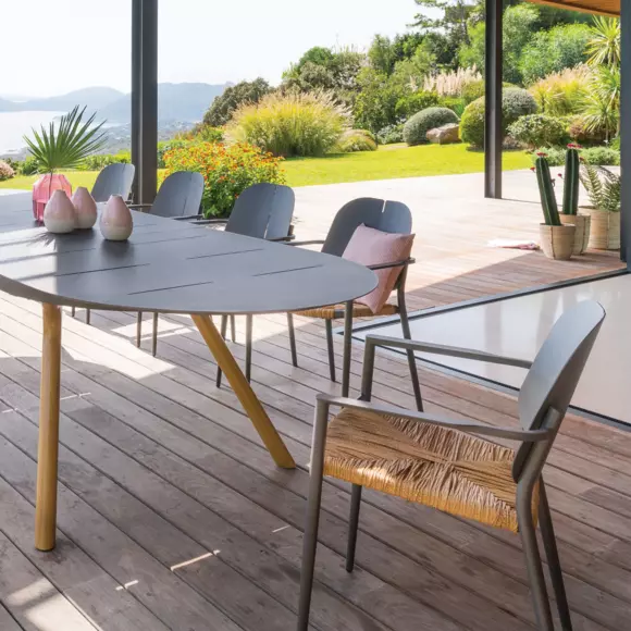 Silla de jardín con reposabrazos Rubby - Gris grafito 2