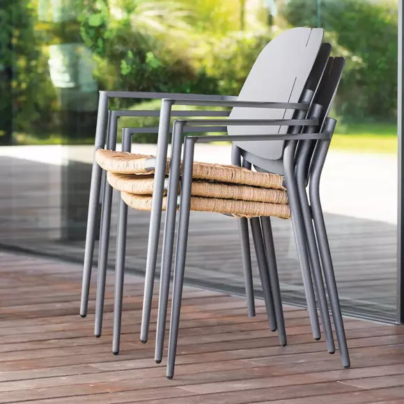 Silla de jardín con reposabrazos Rubby - Gris grafito 3