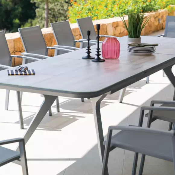 Mesa de jardín extensible Aluminio Pulpy (12 pers) - Gris 3