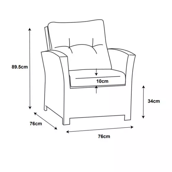 Sillón de jardín con reposabrazos Tivoli - Gris 7
