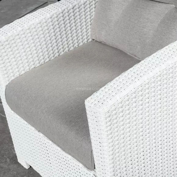 Sillón de jardín con reposabrazos Tivoli - Blanco/Topo 2