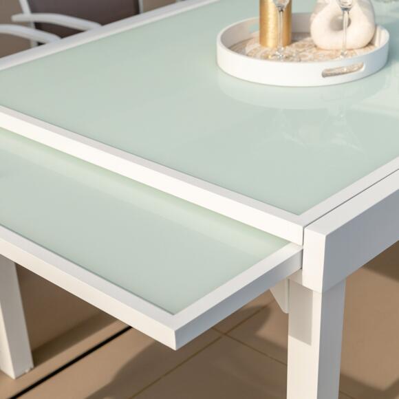 Gartentisch ausziehbar Murano Glas (Bis zu 12 Pers.) - Weiß 2