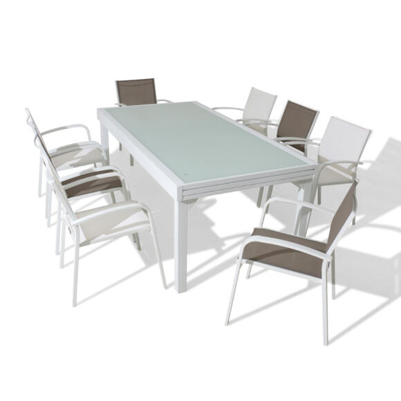 Tavolo rettangolare allungabile 12 posti Alluminio Murano (320 x 100 cm) - Bianco 8