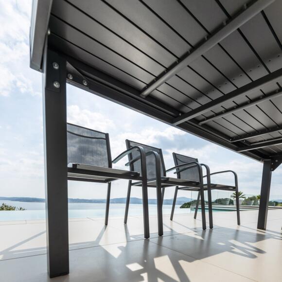 Table de jardin extensible 12 places Aluminium Murano (320 x 100 cm) - Gris anthracite 7
