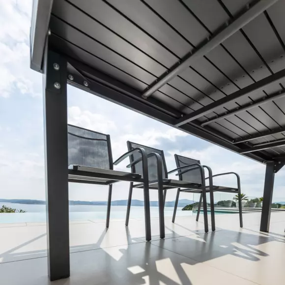Mesa de jardín rectangular extensible Aluminio Murano (Hasta 12 pers.) - Gris antracita 7