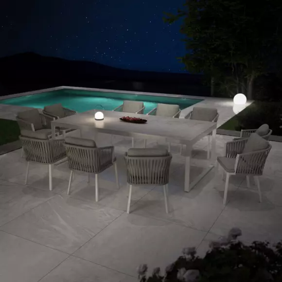 Tuintafel 10 zitplaatsen Aluminium/Keramiek Kore (240 x 120 cm) - Wit 2