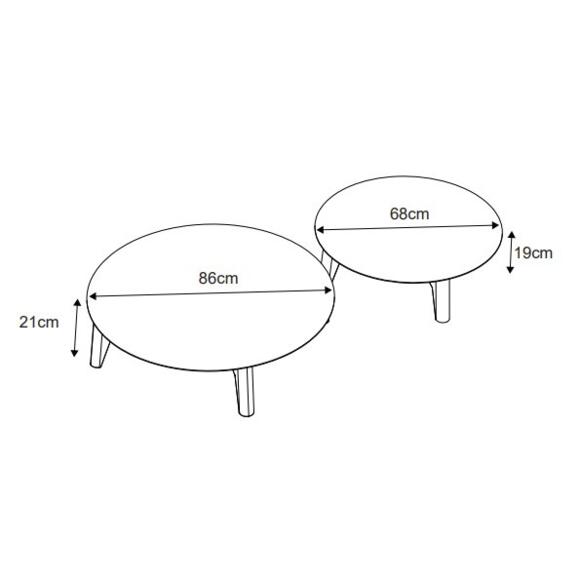 Tavolino basso rotonde (P86 cm) Monte Carlo - Bianco 7