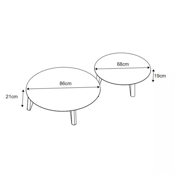 Table basse ronde (D86 cm) Monte Carlo - Blanc 7