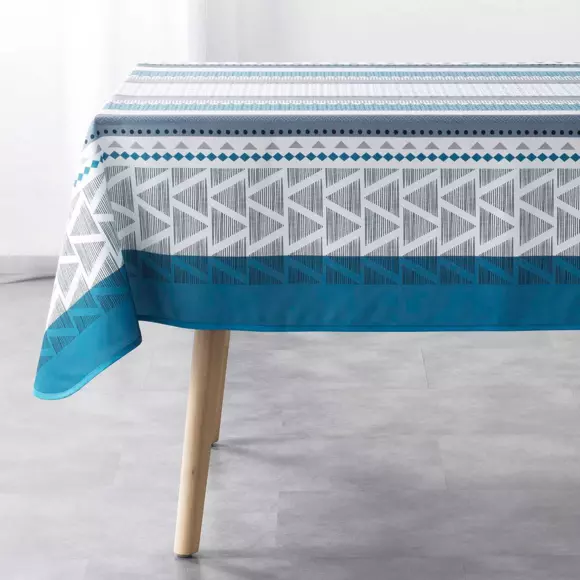 Nappe rectangulaire anti tache (L240 cm) Pacome Bleue 2