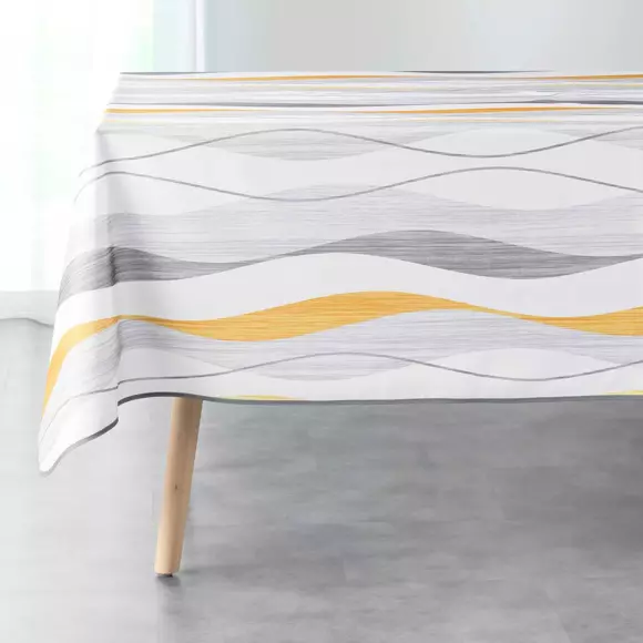 Nappe rectangulaire anti tache (L200 cm) Ondulys Jaune 2