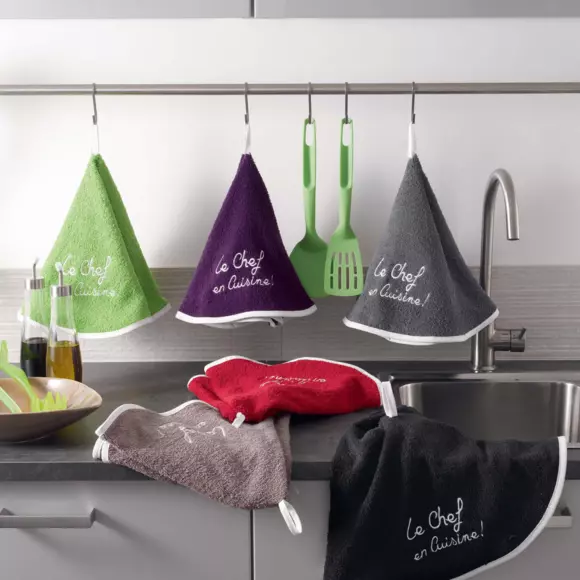 Toalla de cocina  bordada Cuistot Topo 127