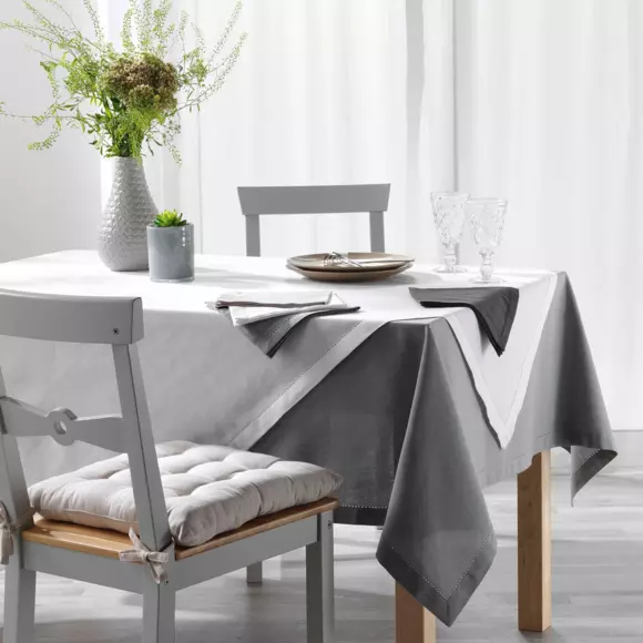 Lot de 3 serviettes coton Charline Gris anthracite 2