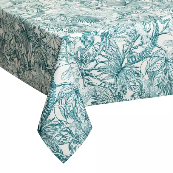 Mantel rectangular anti mancha (L240 cm) Jungle Verde 2