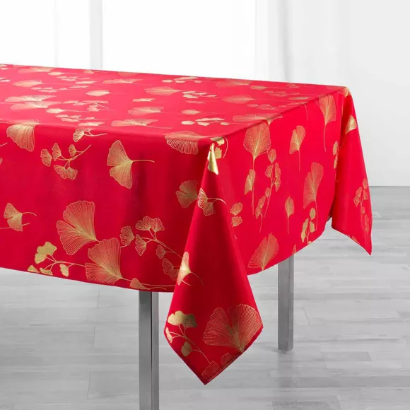 Mantel rectangular (L240 cm) Bloomy Rojo