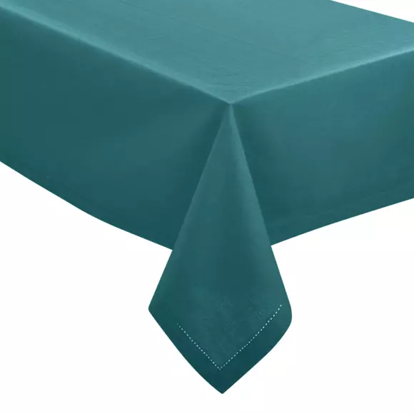 Nappe rectangulaire (L240 cm) Chambray Bleu canard 2