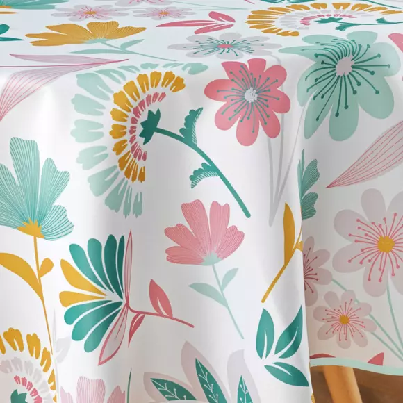 Nappe ronde anti-taches (D180 cm) Indiana Jaune  2