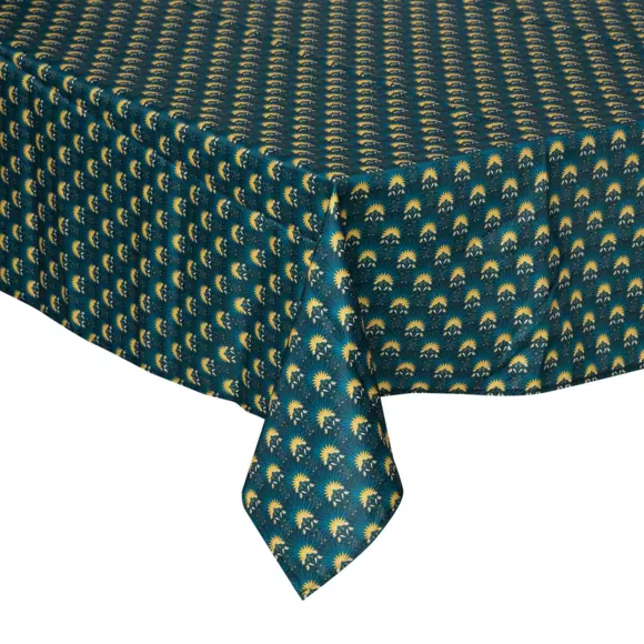 Nappe rectangulaire anti tache (L240 cm) Palmita Bleu canard 3