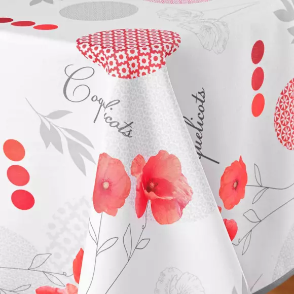 Nappe rectangulaire anti-taches (L240 cm) Pavotine Rouge 2