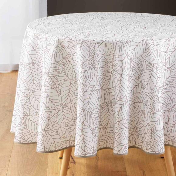 Runde fleckenabweisende Tischdecke (D180 cm) Solea Weiß 3