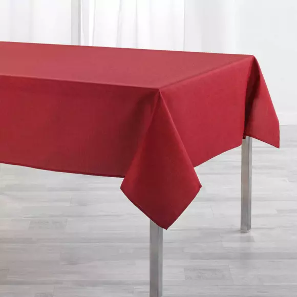 Rechteckige Tischdecke mit Fleckschutz (L250 cm) Newton Karminrot 2