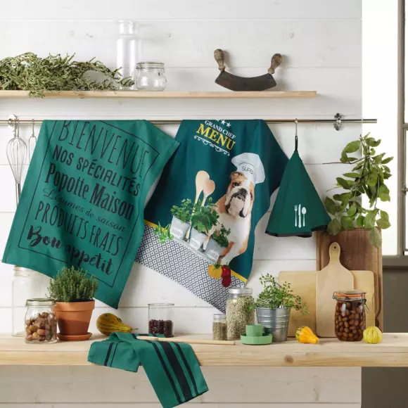 Torchon (70 cm) Comptoir Vert émeraude 2