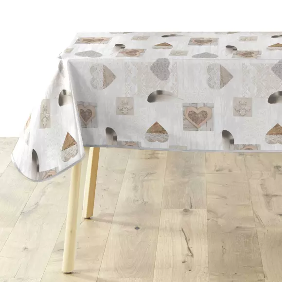 Nappe rectangulaire PVC (L240 cm) Delicia Taupe 3