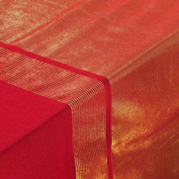 Mantel rectangular algodón (L240 cm) Elegancia Rojo 3