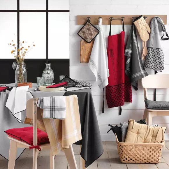 Mantel rectangular algodón reciclado (L240 cm) Mistraline Negro 2