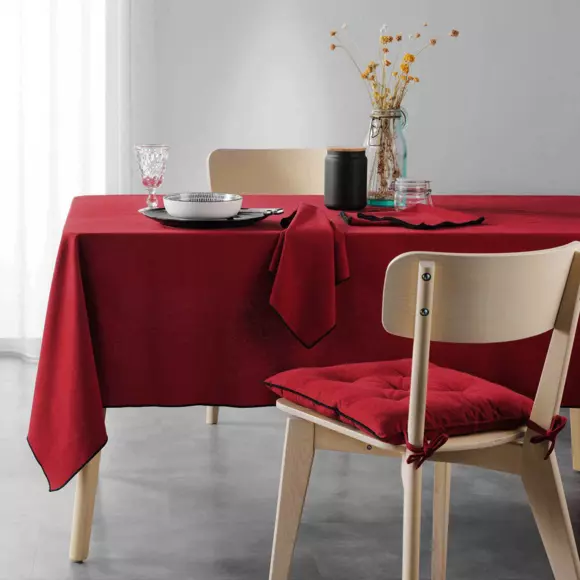 Lot de 3 serviettes coton recyclé Mistraline Bordeaux 2