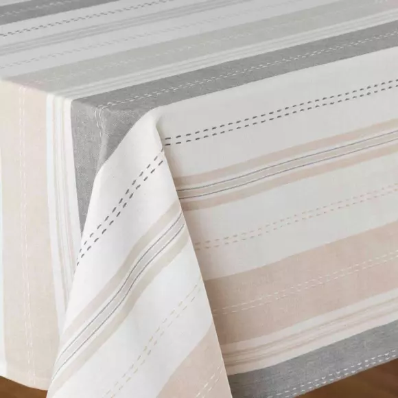 Mantel rectangular algodón reciclado (L240 cm) Andria Beige 3