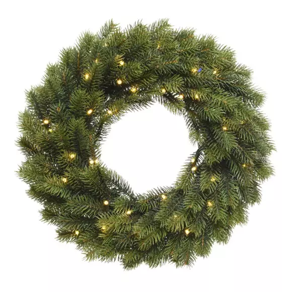 Corona di Natale luminosa Asarum Bianco caldo 2