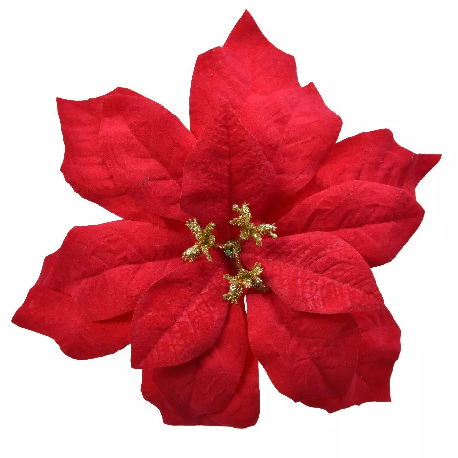 Lot De 5 Grandes Fleurs De Noël à Paillettes (18 Cm) - Déco Suspendue Sapin, Maison, Fête (Orange)