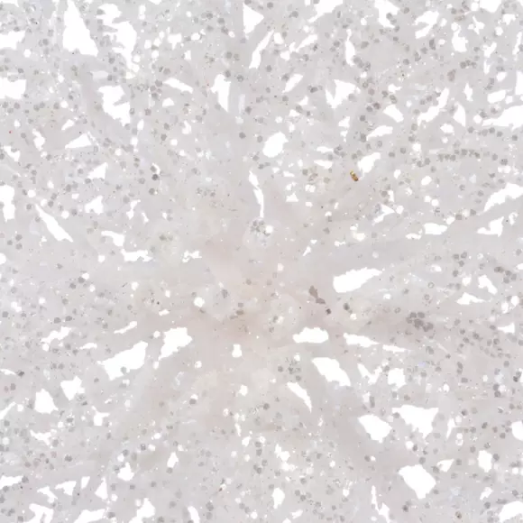 Poinsettia de Noël paillettes  sur clip Blanc 3