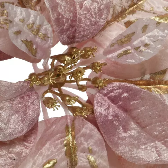 Poinsettia de Navidad En el clip (D26 cm) con clip Rosa palo 2