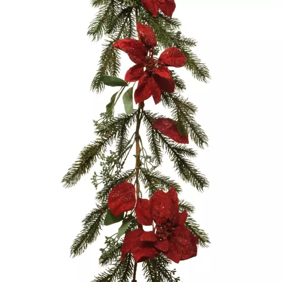 Guirlande décorée Poinsettia Vert 2