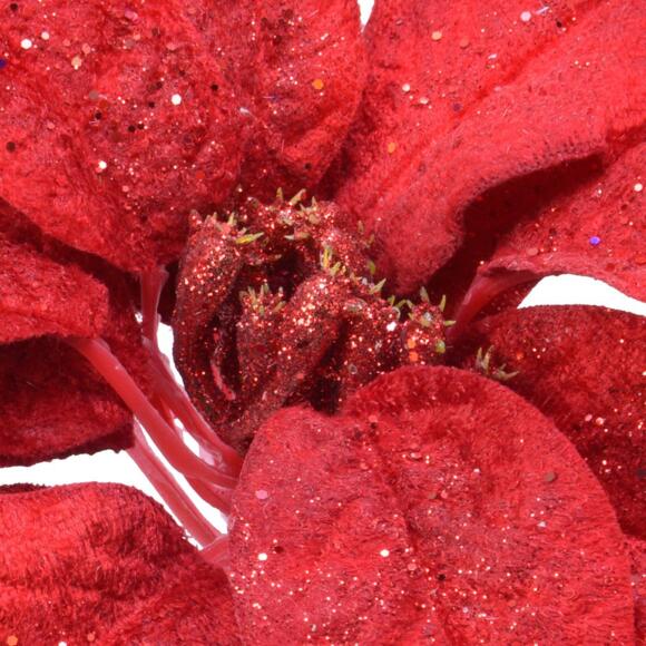 Poinsettia de Navidad Coline con clip Rojo 2