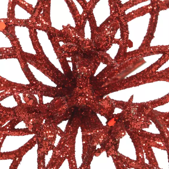 Poinsettia de Navidad Chic con clip Rojo 2