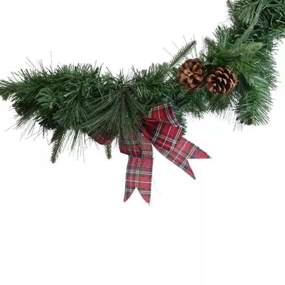 Guirlande garnie d'ornement Tartan Vert 2