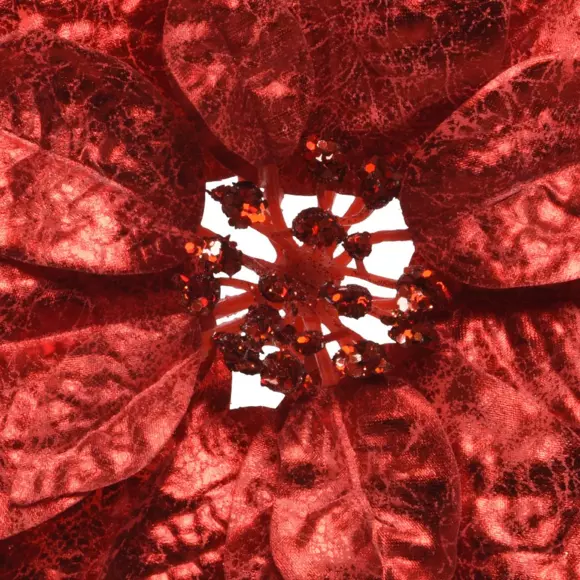 Poinsettia de Navidad (D26 cm) con clip Rojo 2