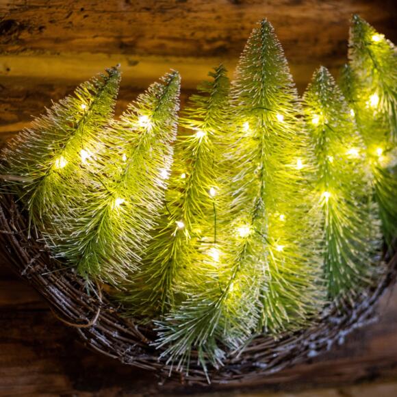 Couronne de Noël lumineuse Mini arbustes Blanc chaud 2