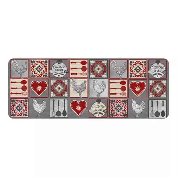 Alfombra de cocina (120 cm) Rustico Rojo