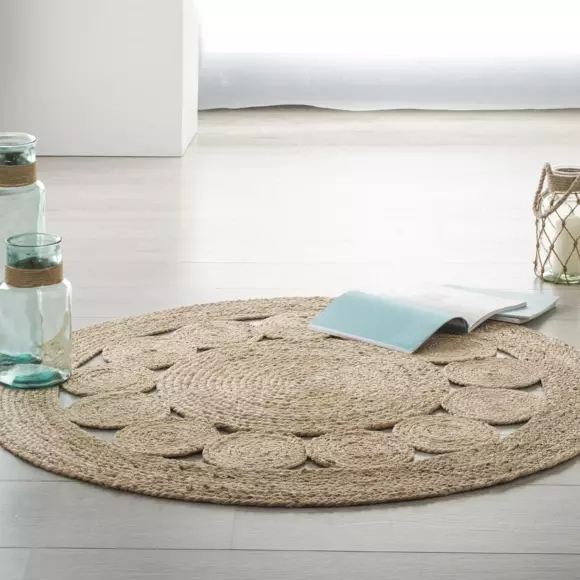 Tappeto juta (Ø120 cm) Vent Beige naturale 2