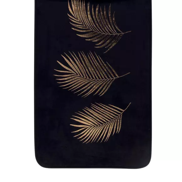Tapis de bain microfibre Orbella Noir et or 3