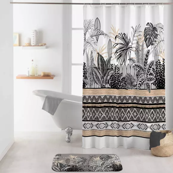 Alfombra para el baño Tikal negro 2