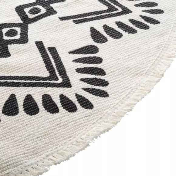 Alfombra algodón (D120 cm) Nomade Negro y Blanco 3