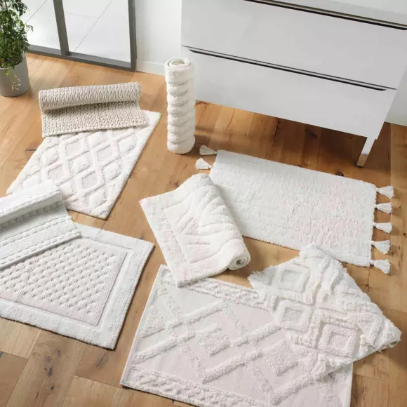Tapis de bain coton (80 cm) Gladis Blanc