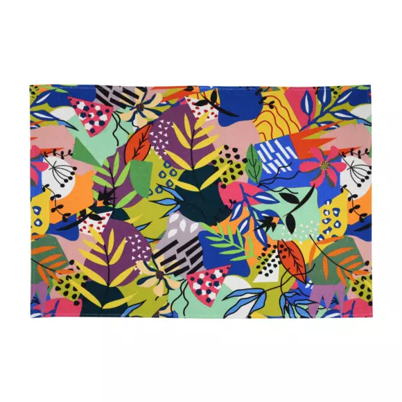 Tapis coton (90 cm) Popart Bleu canard 2